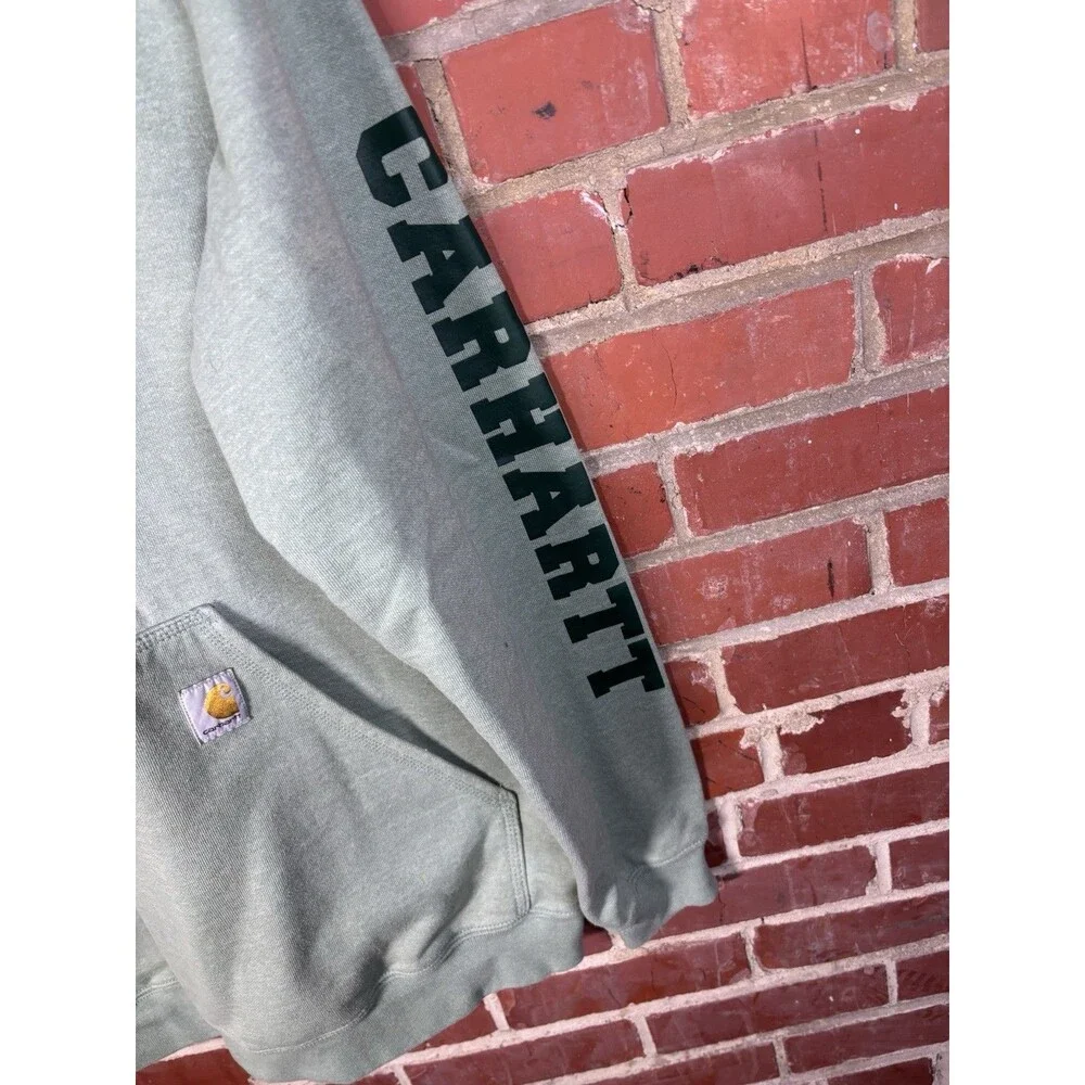 Carhartt Hoodie Sweatshirt Pullover Loose Fit Green Shamrock Irish Mens Medium